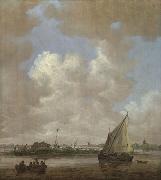 Jan van Goyen A River Scene, with a Hut on an Island. china oil painting artist